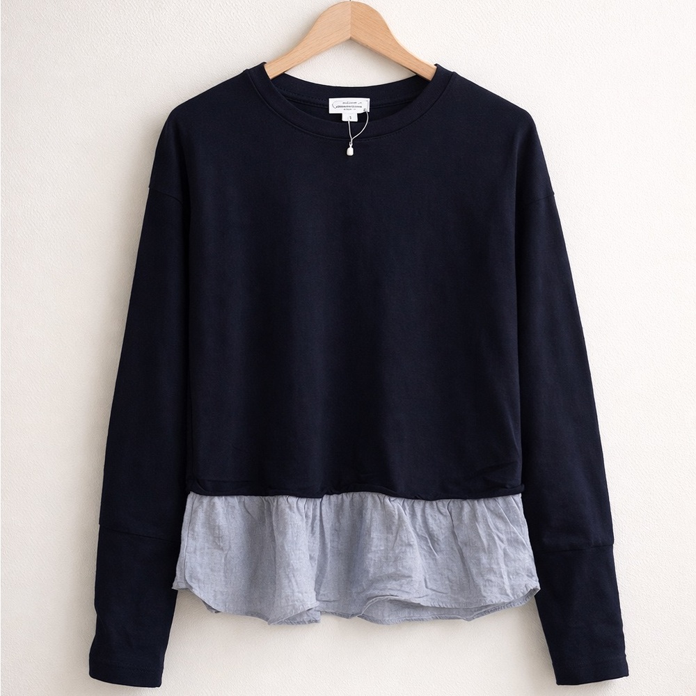 Navy and light blue Crew Neck Sweater shirt women’s  XXL
